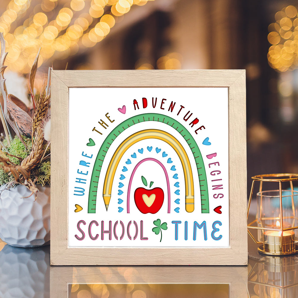 School Time – 3D Shadow Box SVG File for Cricut & Silhouette