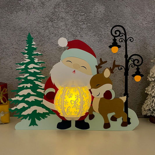 Santa Claus - 3D Christmas Lantern File - Cricut File  - VEKTOR KRAFT
