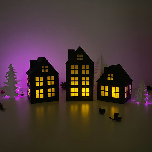 House Christmas - 3D House Lantern File - Cricut File - VEKTOR KRAFT