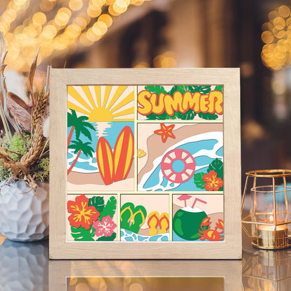 Summer Time – 3D Shadow Box SVG File for Cricut & Silhouette
