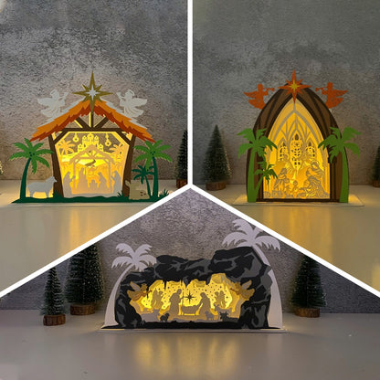 Pack 3 Nativity – 3D Pop-Up Card SVG File for Cricut & Silhouette