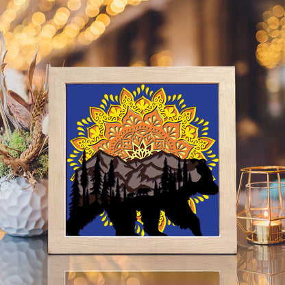Mountain Bear – 3D Paper Cut Shadow Box File - Cricut File - (8x8 inches) - VEKTOR KRAFT
