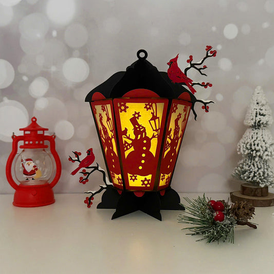 Snowman - 3D Christmas 1 Lantern File - Cricut File  - VEKTOR KRAFT