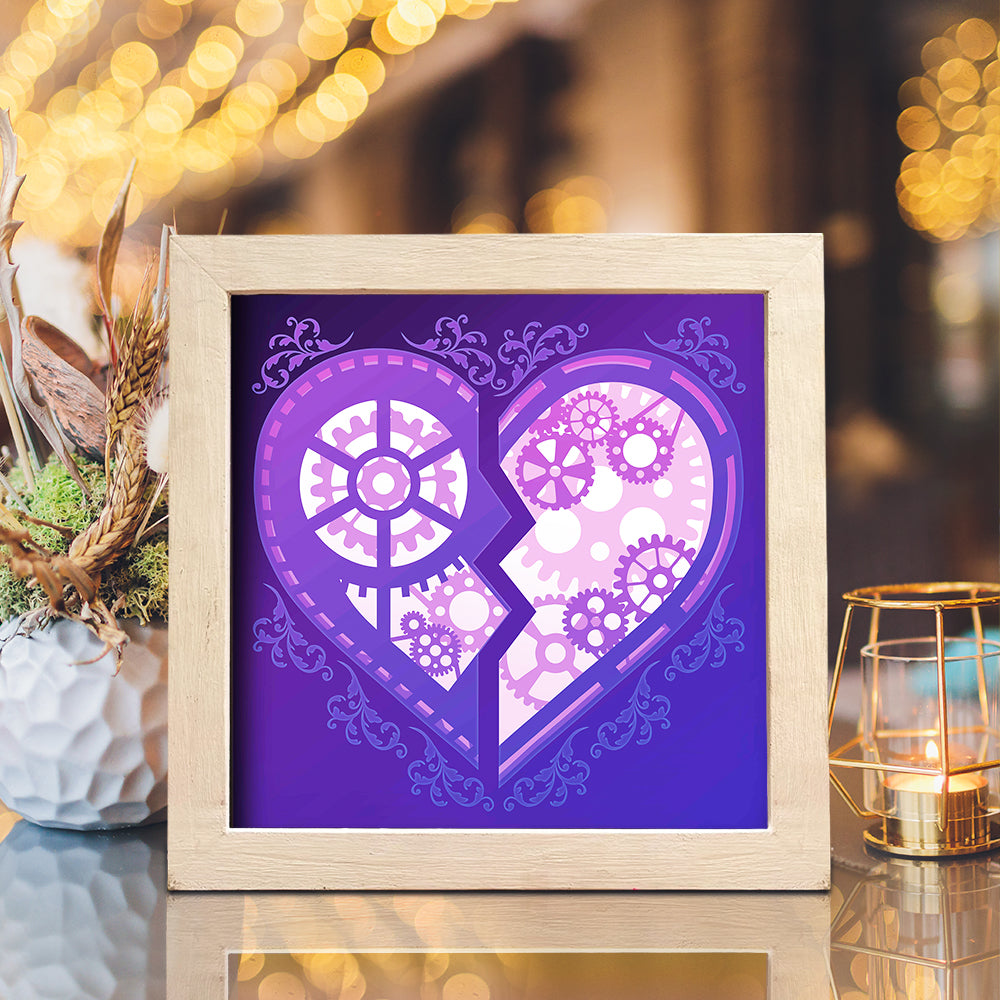 Heart Gear 1 – 3D Lightbox SVG File for Cricut & Silhouette