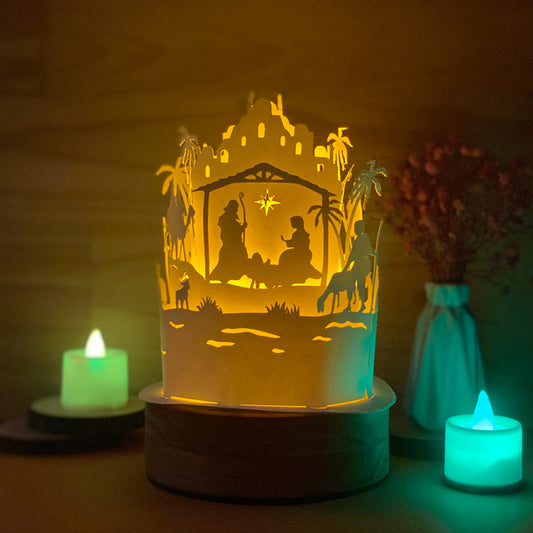 Christmas Nativity 1 - 3D Dome Lantern File - Cricut File  - VEKTOR KRAFT
