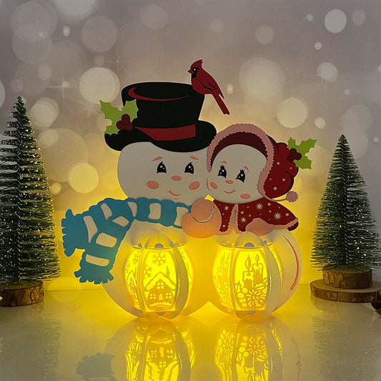 Snowman 3 Snowman - 3D Lantern File - Cricut File  - VEKTOR KRAFT