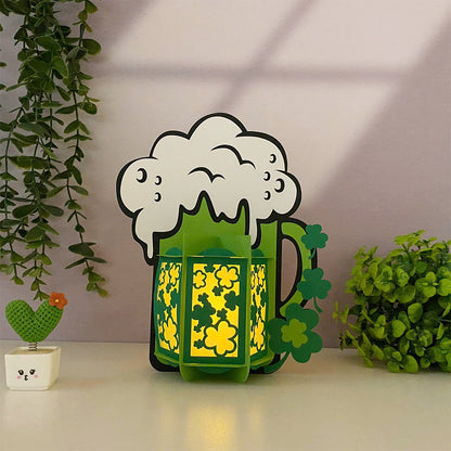 Lucky Beer - 3D St. Patrick's Day Paper Cut Lantern File  - Cricut File  - VEKTOR KRAFT