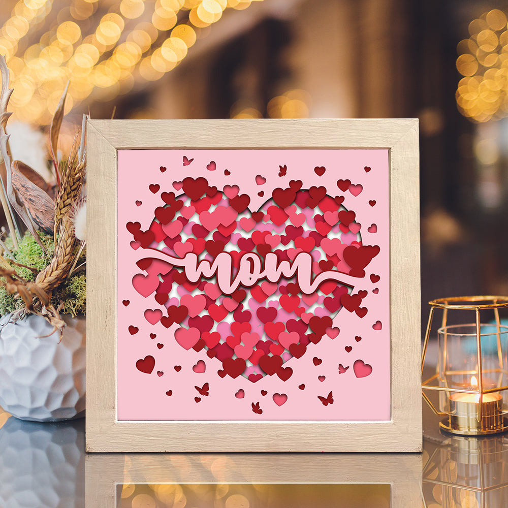 Mom Heart – 3D Shadow Box SVG File for Cricut & Silhouette