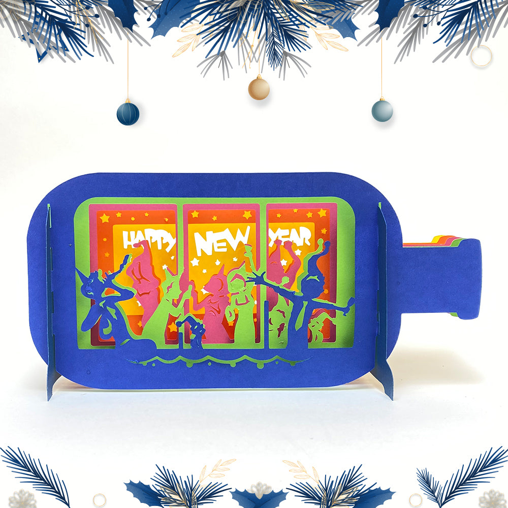 Happy New Year – 3D Pop-Up Card SVG File for Cricut & Silhouette