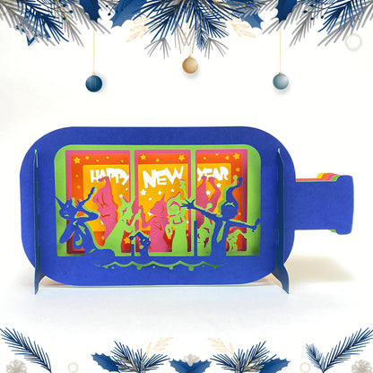 Happy New Year – 3D Pop-Up Card SVG File for Cricut & Silhouette