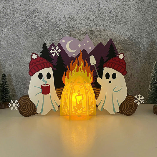 Christmas Campfire 3 - 3D Christmas Lantern File - Cricut File  - VEKTOR KRAFT