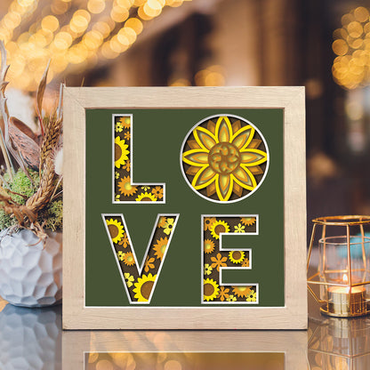 Love Sunflower – 3D Shadow Box SVG File for Cricut & Silhouette
