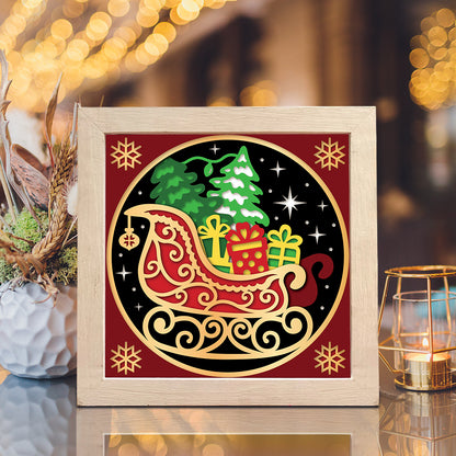 Christmas Sleigh – 3D Shadow Box SVG File for Cricut & Silhouette
