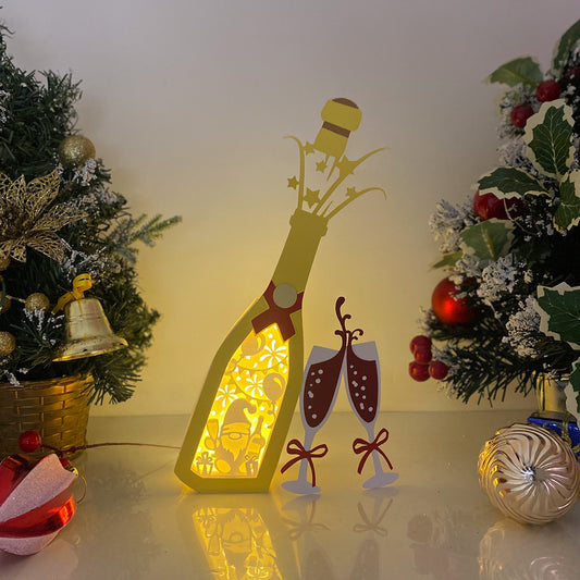 Gnome – 3D Champagne Box  File - Cricut File - VEKTOR KRAFT