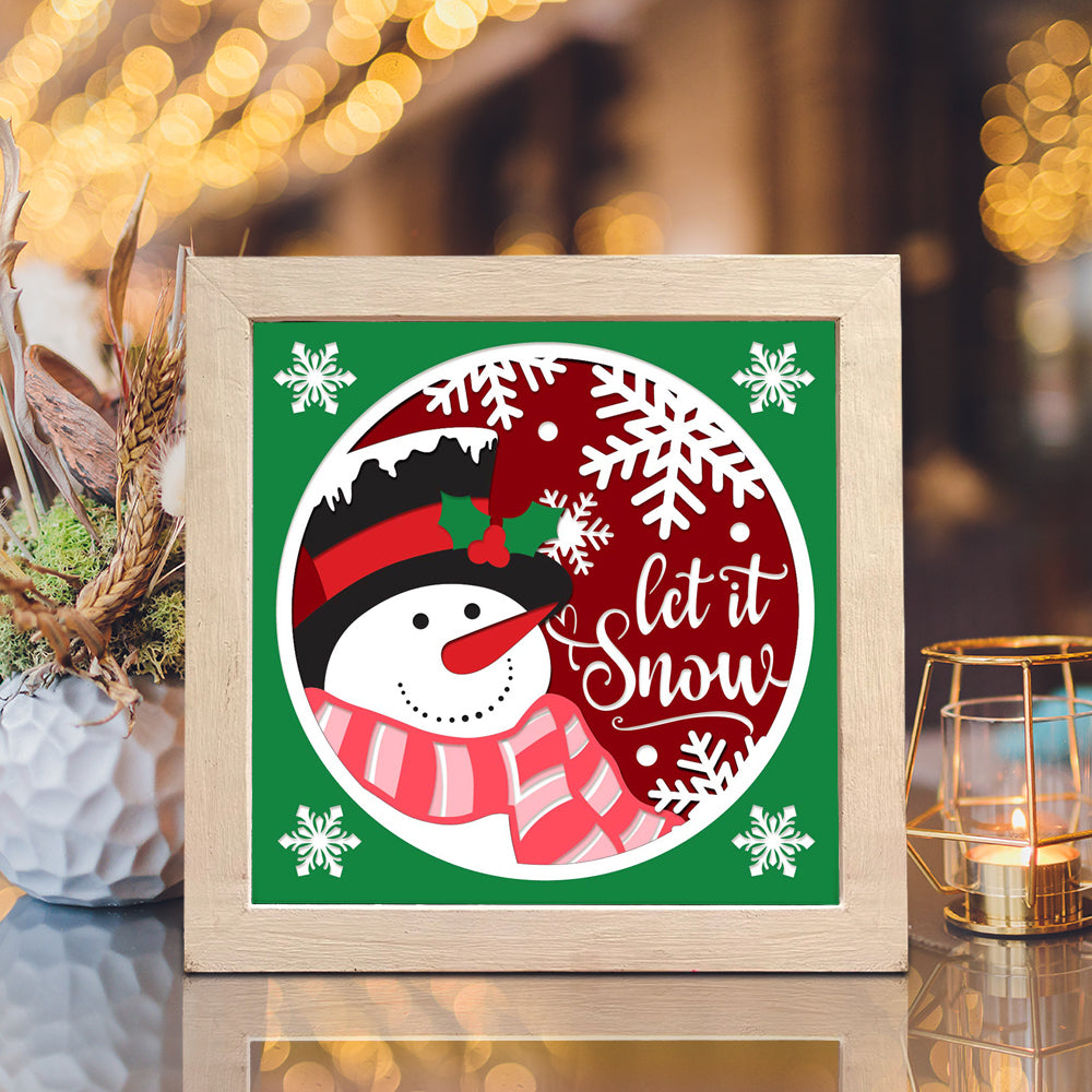 Christmas Snowman 10 – 3D Shadow Box SVG File for Cricut & Silhouette