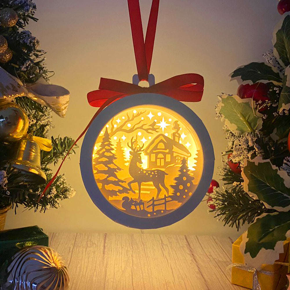 Christmas Deer 2 – 3D Lantern SVG File for Cricut & Silhouette