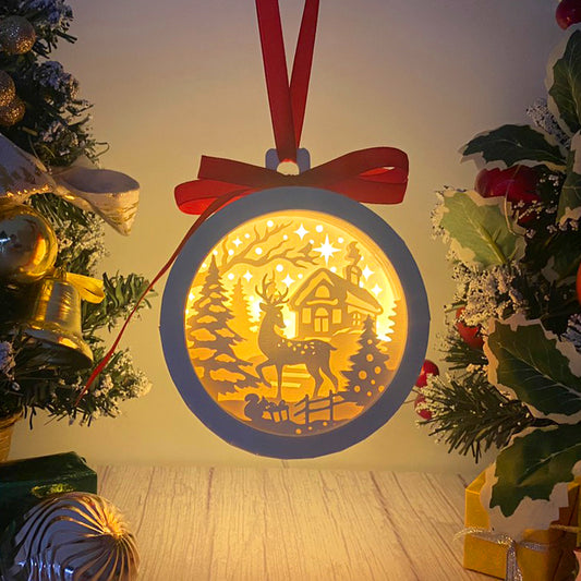 Christmas Deer 2 - 3D Ornament Lantern File  - Cricut File  - VEKTOR KRAFT