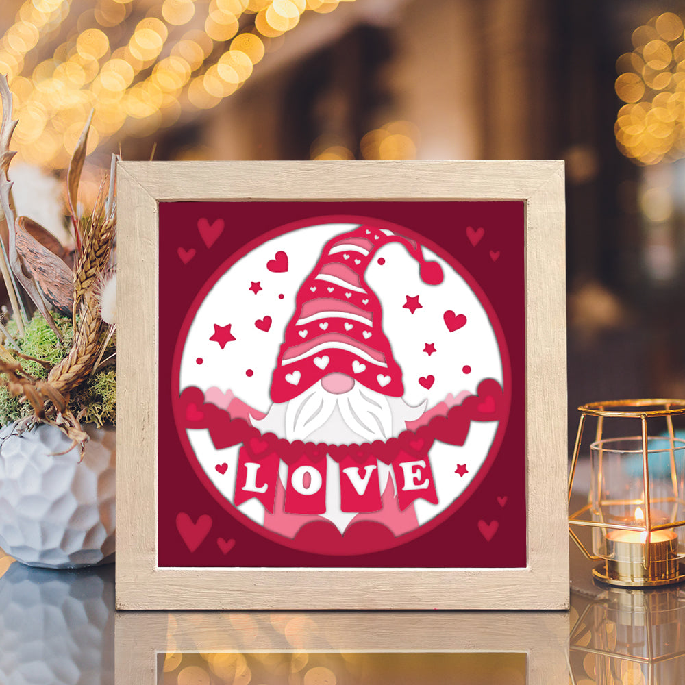 Gnome Love 5 – 3D Shadow Box SVG File for Cricut & Silhouette