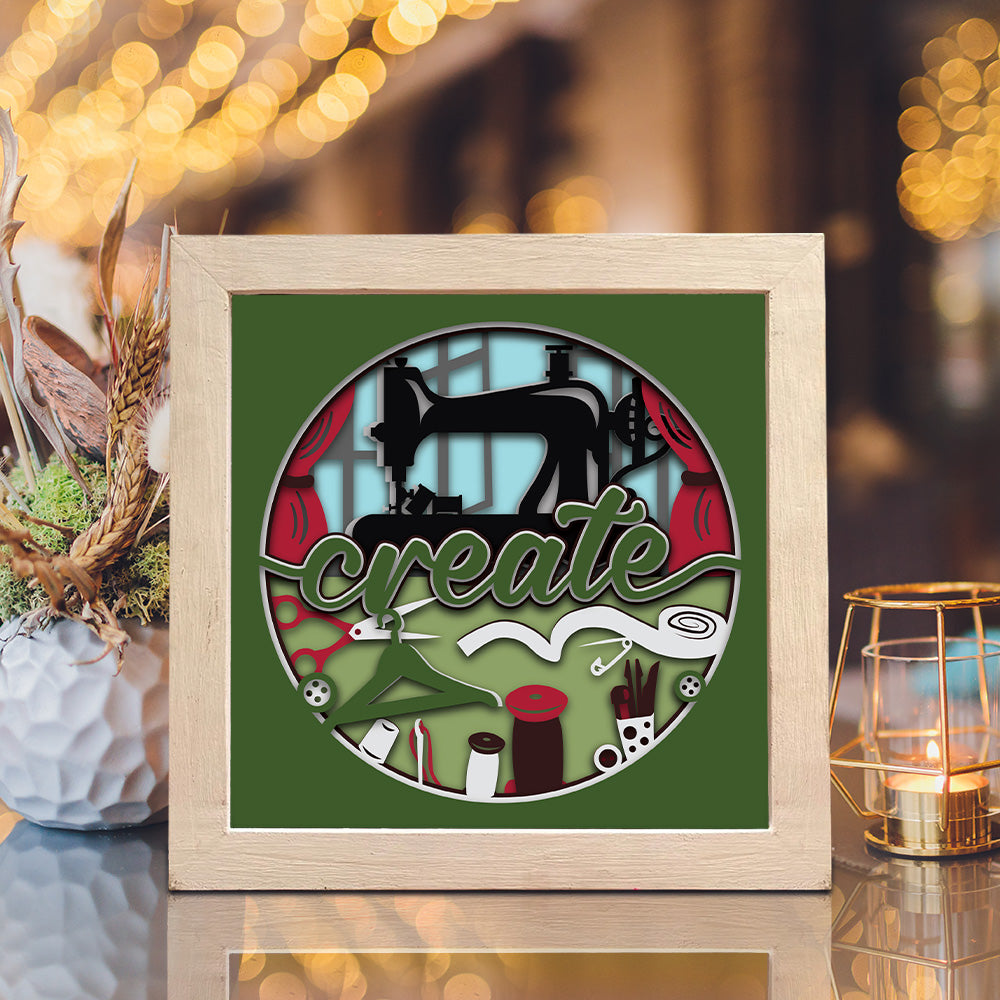 Create Sewing – 3D Shadow Box SVG File for Cricut & Silhouette