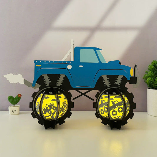 Monster Truck - 3D Paper Cut Lantern File  - Cricut File  - VEKTOR KRAFT