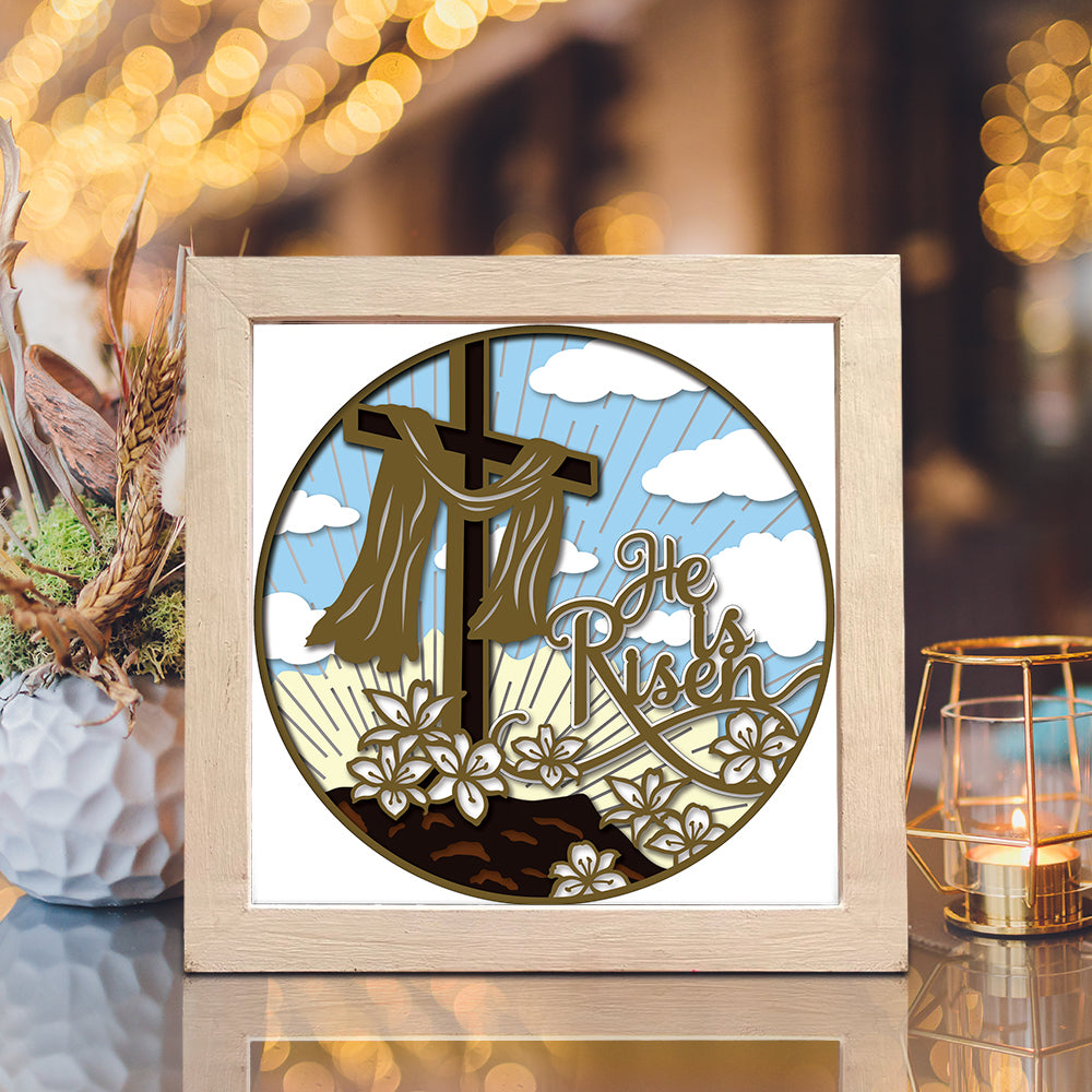 He Is Risen – 3D Shadow Box SVG File for Cricut & Silhouette