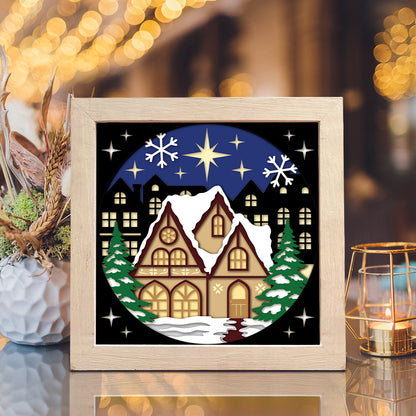 Christmas Village 3 – 3D Shadow Box SVG File for Cricut & Silhouette