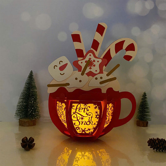 Hot Cocoa Snowman - 3D Christmas Lantern File - Cricut File  - VEKTOR KRAFT