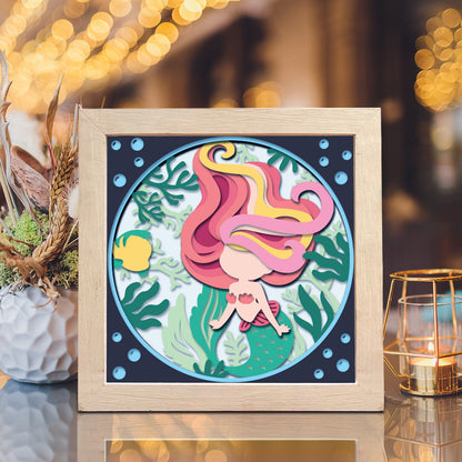 Mermaid 8 – 3D Paper Cut Shadow Box File  - Cricut File - (8x8 inches) - VEKTOR KRAFT