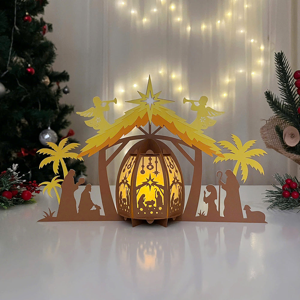 Lantern Nativity Scene 2 - 3D Christmas Lantern File - Cricut File  - VEKTOR KRAFT