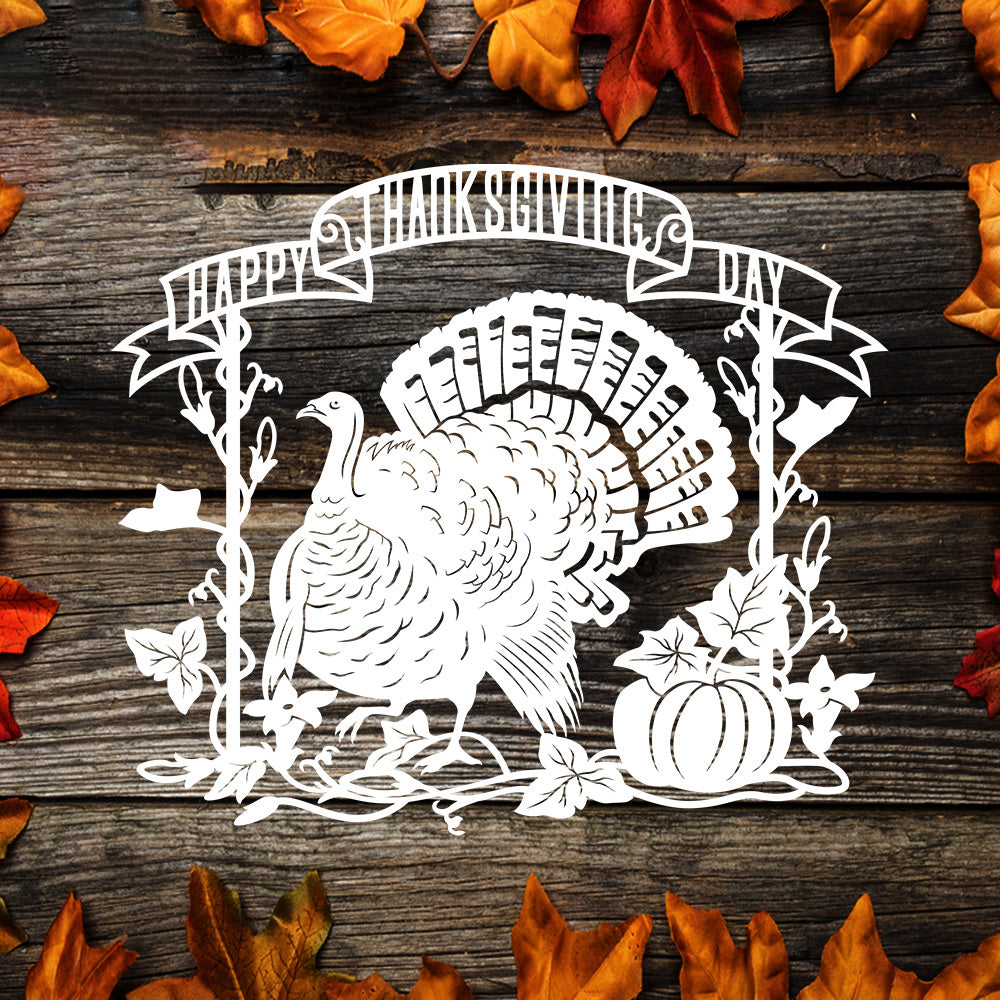 Thanksgiving Day 3 – Kirigami – 3D Lightbox SVG File for Cricut & Silhouette