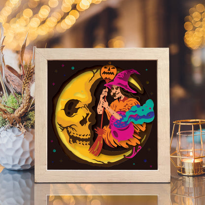 Moon witch – 3D Shadow Box SVG File for Cricut & Silhouette
