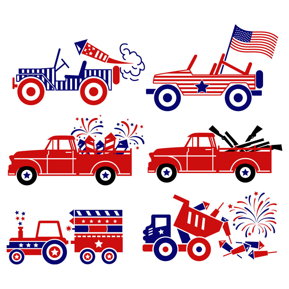 Happy 4th Of July Truck - Cricut File - VEKTOR KRAFT