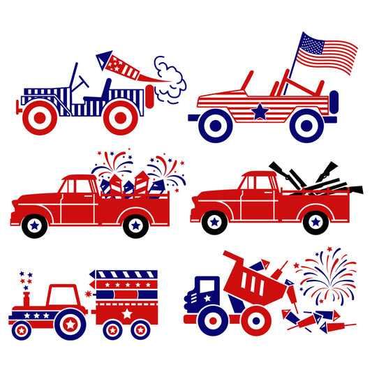 Happy 4th Of July Truck - Cricut File - VEKTOR KRAFT