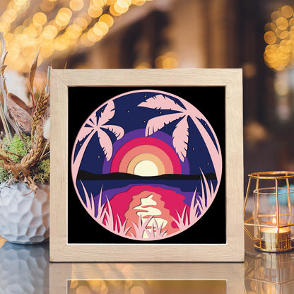 Sunset Palm – 3D Shadow Box SVG File for Cricut & Silhouette