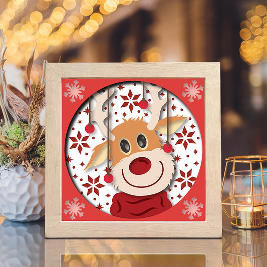 Rudolph 2 – 3D Christmas Paper Cut Shadow Box File - Cricut File - (8x8 inches) - VEKTOR KRAFT
