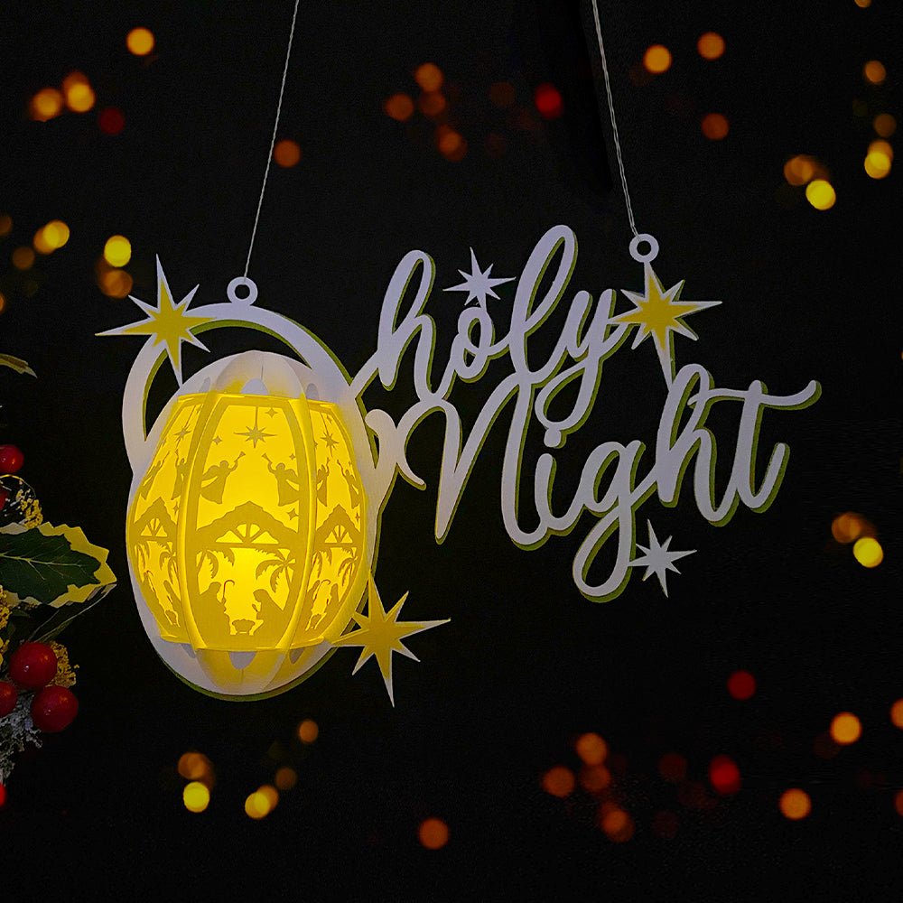 OH HOLY NIGHT - 3D Christmas Lantern File - Cricut File  - VEKTOR KRAFT