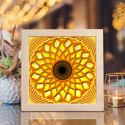 Mandala Sunflower – 3D Paper Cut Shadow Box File - Cricut File - (8x8 inches) - VEKTOR KRAFT