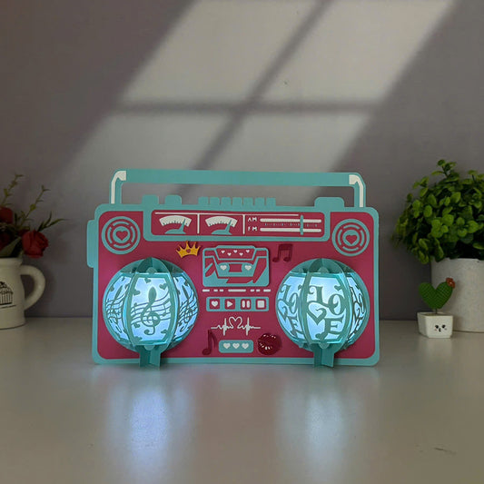 Radio Valentine - 3D Valentine Lantern File  - Cricut File  - VEKTOR KRAFT