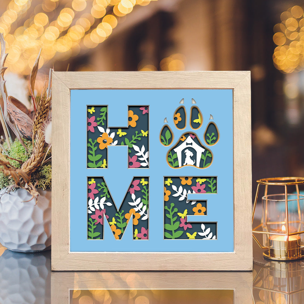 Home Dog – 3D Paper Cut Shadow Box File - Cricut File - (8x8 inches) - VEKTOR KRAFT