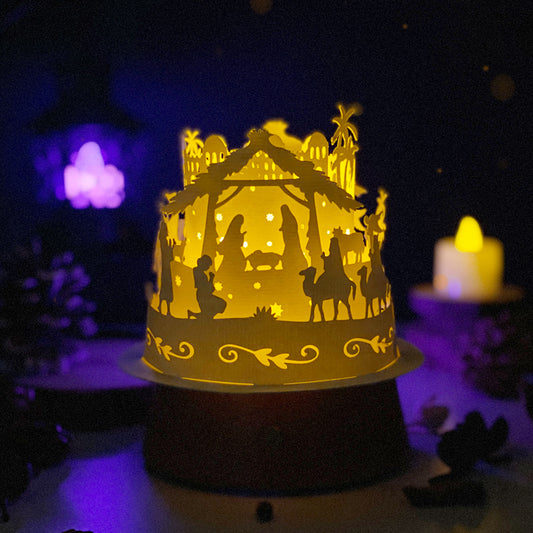 Christmas Nativity 2 - 3D Dome Lantern File - Cricut File  - VEKTOR KRAFT