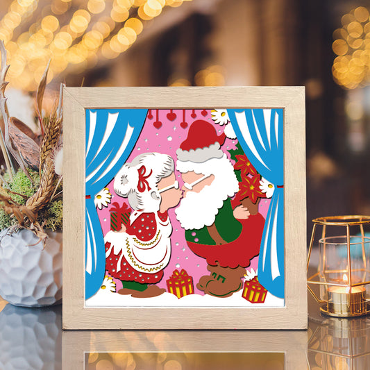 Christmas Couple – 3D Christmas Paper Cut Shadow Box File - Cricut File - (8x8 inches) - VEKTOR KRAFT