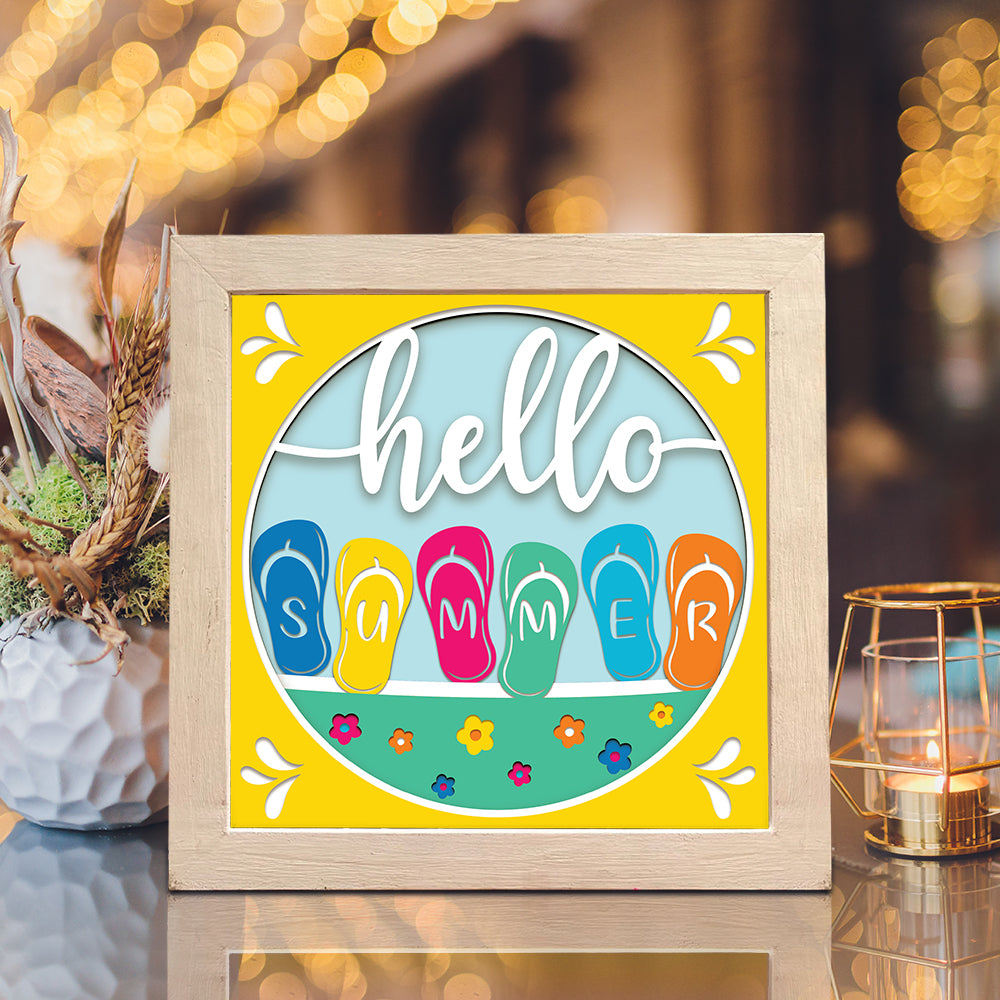 Hello Summer – 3D Shadow Box SVG File for Cricut & Silhouette