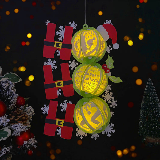 HO HO HO - 3D Christmas Lantern File - Cricut File  - VEKTOR KRAFT