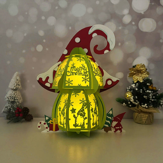 Mushroom Xmas 1 - 3D Christmas Lantern File - Cricut File  - VEKTOR KRAFT