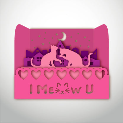 Cat Couple – 3D Pop-Up Card SVG File for Cricut & Silhouette