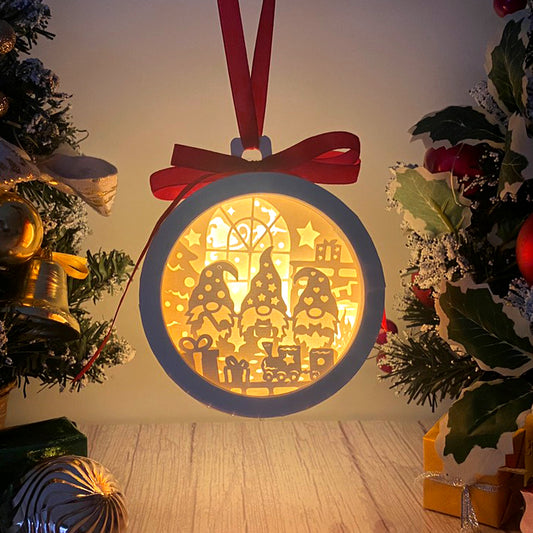 Christmas Gnome - 3D Ornament Lantern File  - Cricut File  - VEKTOR KRAFT