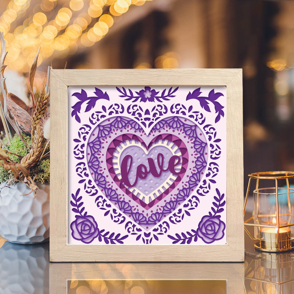 Heart Mandala 2 – 3D Shadow Box SVG File for Cricut & Silhouette