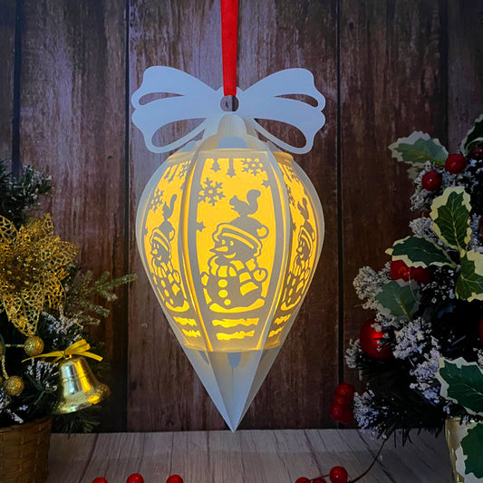 Christmas Snowman - 3D Droplet 2 Lantern File - Cricut File - VEKTOR KRAFT