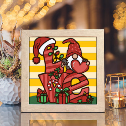 Christmas Gnome Love – 3D Shadow Box SVG File for Cricut & Silhouette