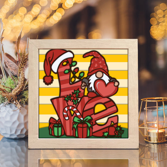 Christmas Gnome Love – 3D Shadow Box SVG File for Cricut & Silhouette